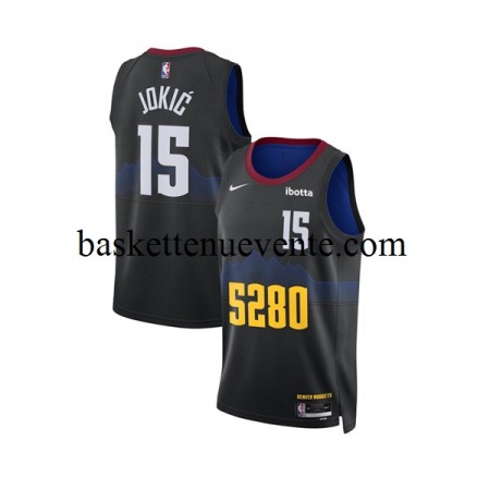 Maillot Basket Denver Nuggets Nikola Jokic 15 Nike 2023-2024 City Edition Noir Swingman - Homme